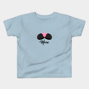 Meow cat face mask Kids T-Shirt